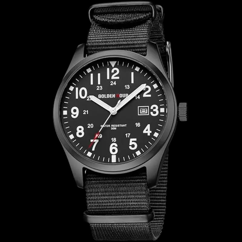 Golden Hour Military Watch Black