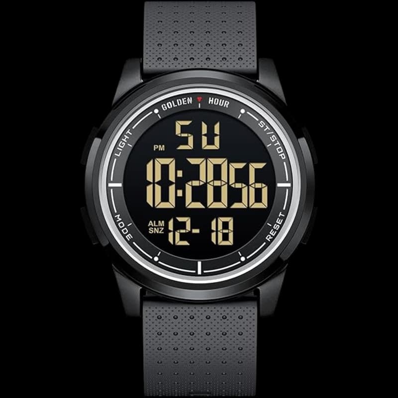 Golden Hour Waterproof Digital Sports Watch (Black)