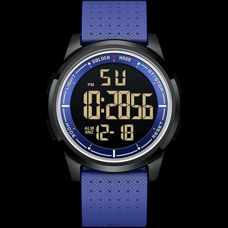Golden Hour Waterproof Digital Sports Watch (Blue)