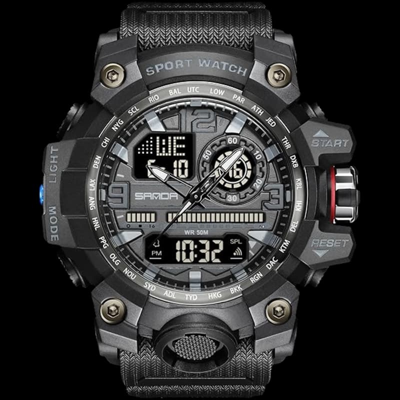 Kxaito LED Outdoor Waterproof Military Watch (Black)