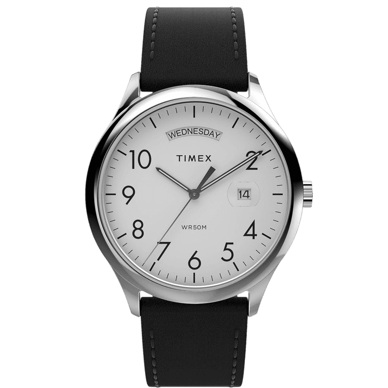Timex Easy Reader Day Date (Silver/Black, 40mm)