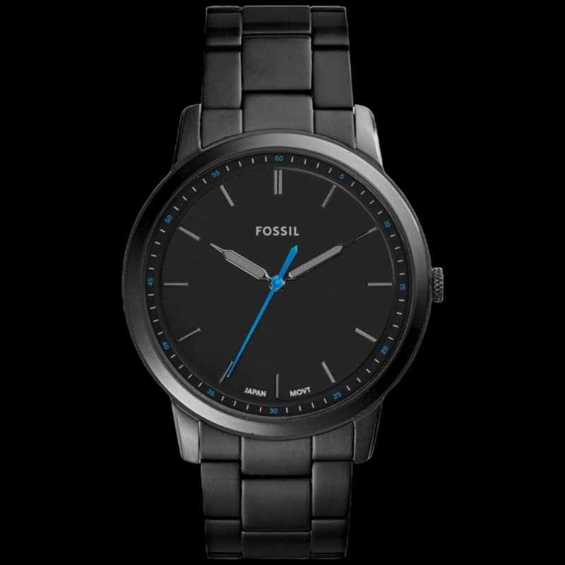 Fossil Minimalist Slim Three-Hand Black Stainless Steel Watch