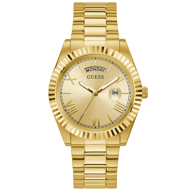 Guess Mens Jaden 2-Tone Multi-function Date Watch (Gold)
