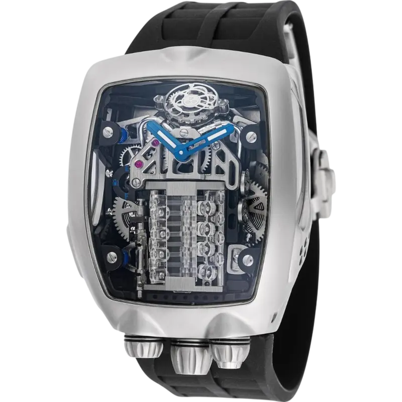 Montres Prestige Skeleton Watch (Silver/Black)