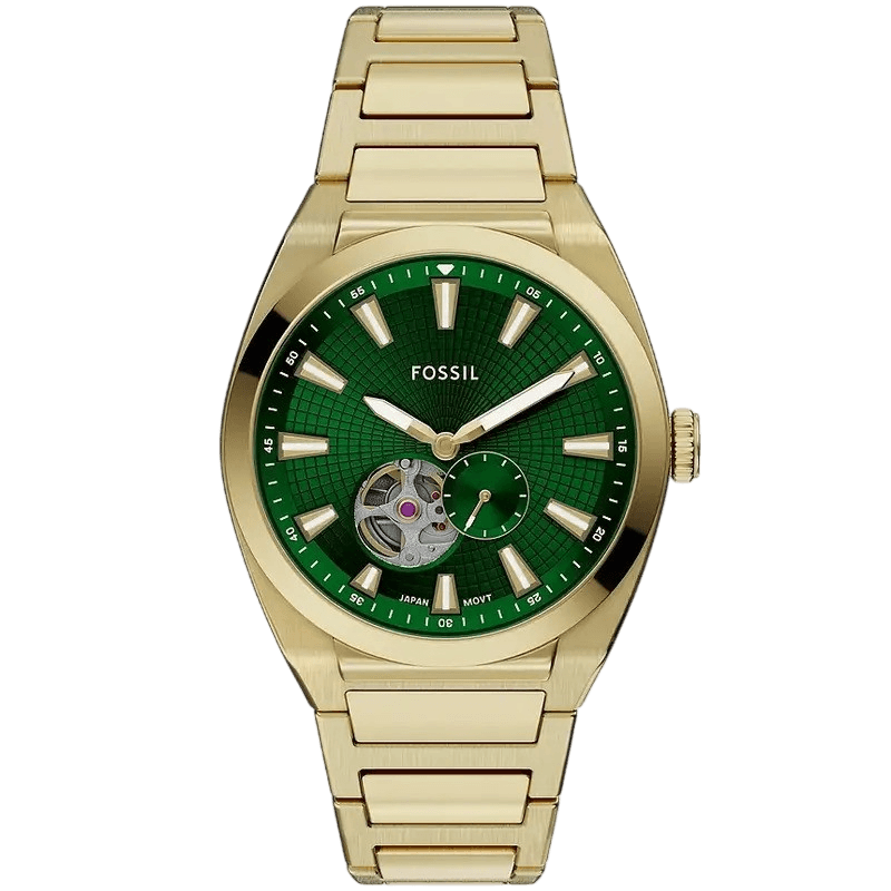 Fossil Everett Automatic Gold-Tone (Green)